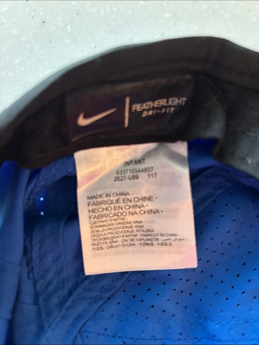 Infant Nike Bright Blue Cap with Black Trim and White Swoosh
